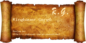 Ringbauer Gergő névjegykártya